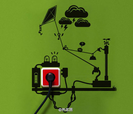 创意插座墙贴图案设计,让插座变得创意十足