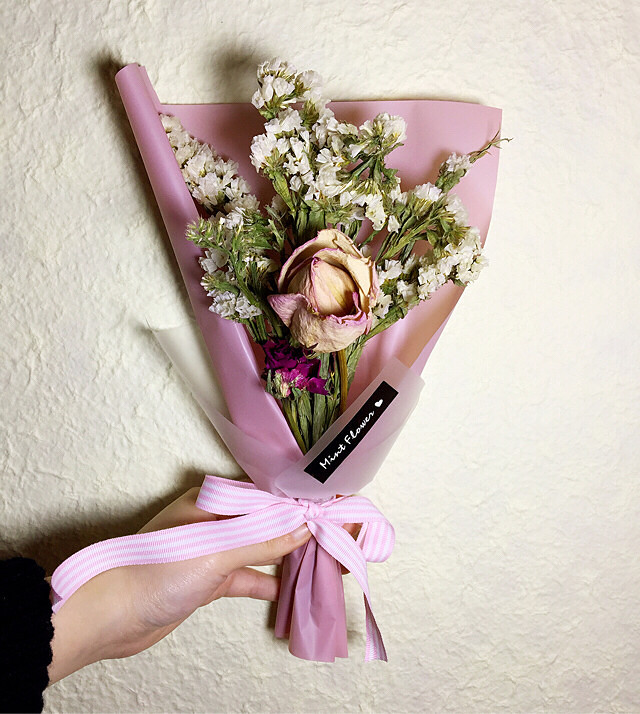 手工干花花束哦