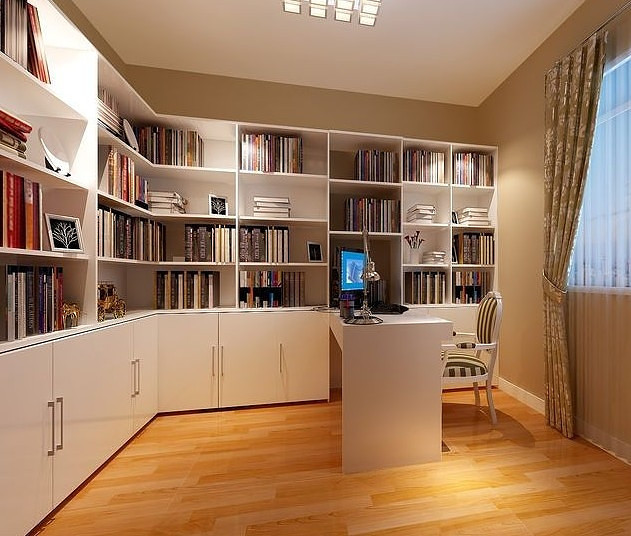 书房书柜装修效果图 书香飘溢浸润人生