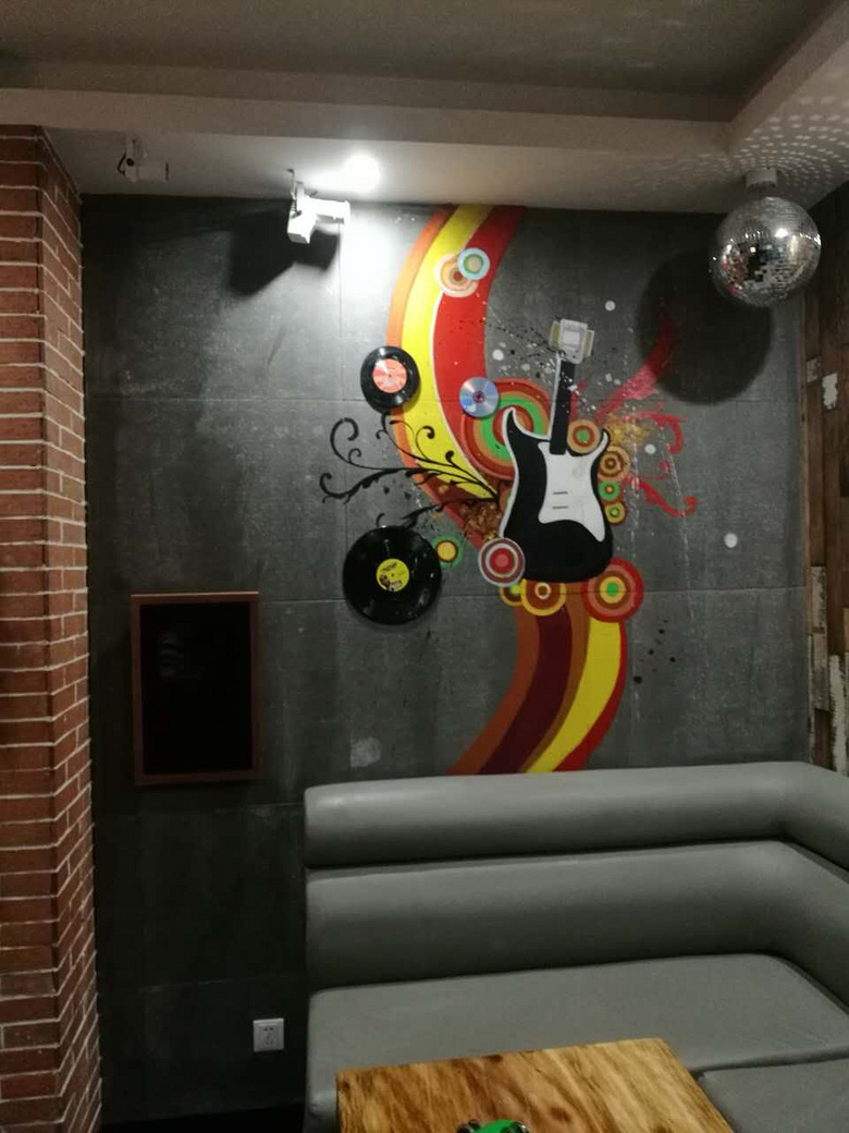 音乐酒吧墙绘图片图片