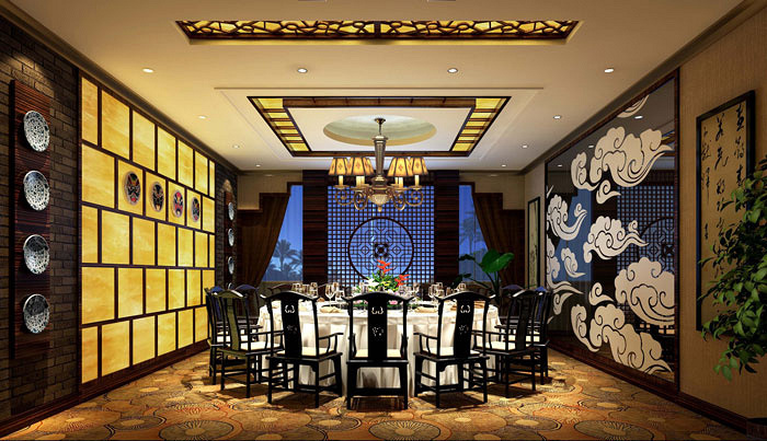 精美而大气中式餐厅装修设计案例