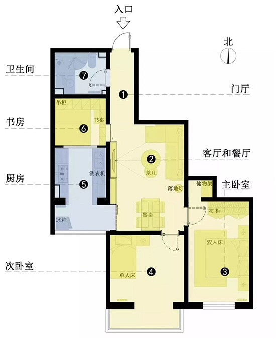 改造後戶型圖——改造後解決了很多問題,管道混亂,空間閉塞,讓我們一