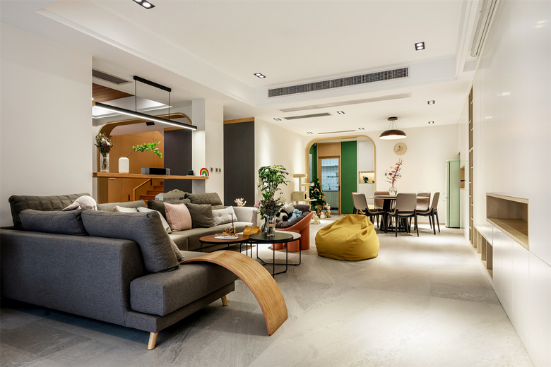 五口之家的340㎡,打造一个成长游乐园