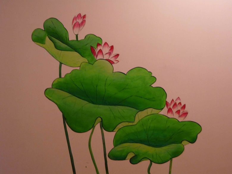 墙绘荷花系列主题