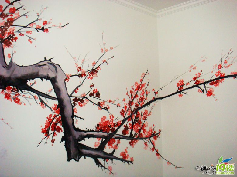 梅花 [  本帖最后由 杭州艺佳墙绘