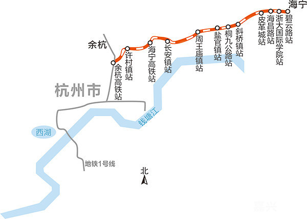 今后杭州到海宁可以坐地铁去余杭到海宁皮革城只要24分钟