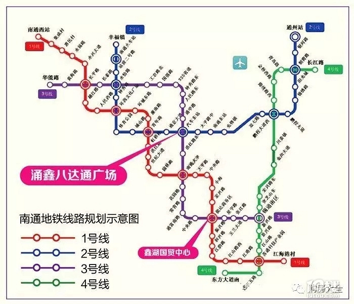 南通地鐵1號線一期啟動設計招標總體地鐵規劃示意圖轉