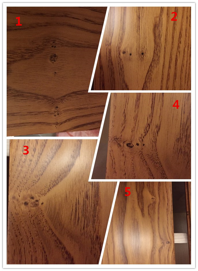 地板到家了,发现很多有虫眼和活结,傻傻分不清,请大神看看!