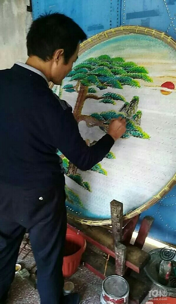 蚕匾当画布海盐县通元镇长山河村的匾画