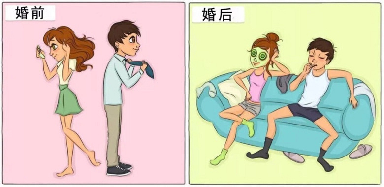 婚前婚后的对比