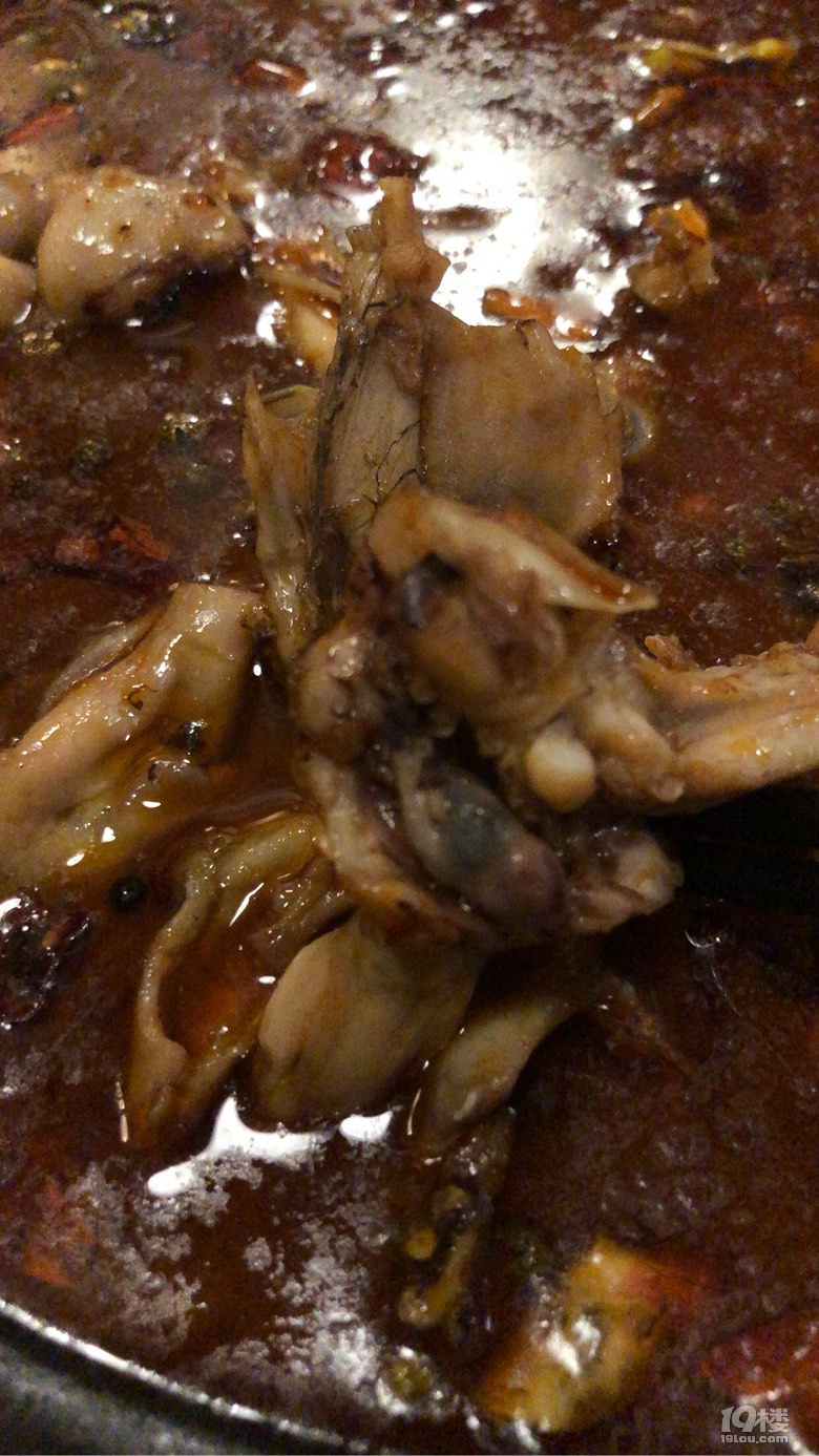 恶心牛蛙吃出内脏某新开商场小馋饭店