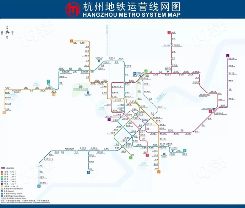 2021年杭州地铁线路图