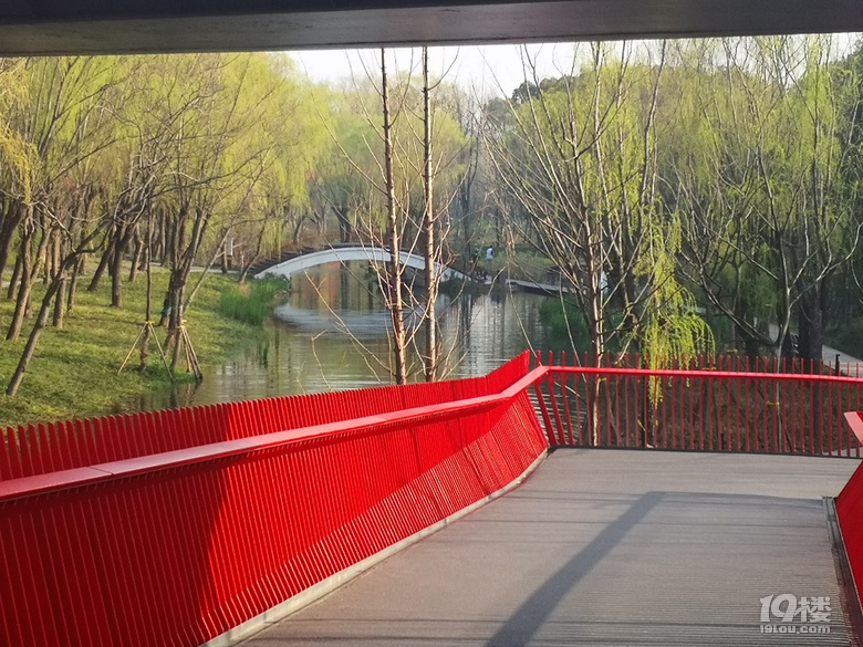 新蔡南湖公园网红桥图片