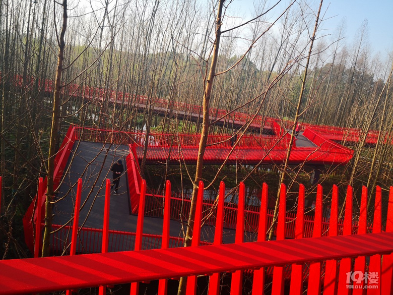 新蔡南湖公园网红桥图片