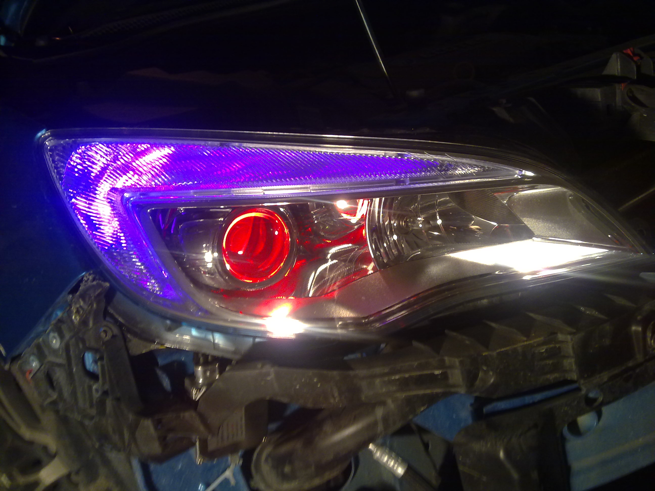 英朗xt改q5透镜 恶魔眼 超炫示宽灯