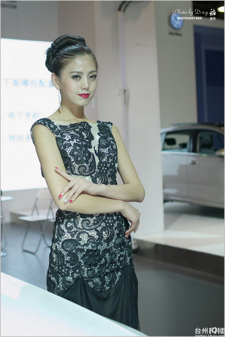 黑裙模特2014杭州车展d模特