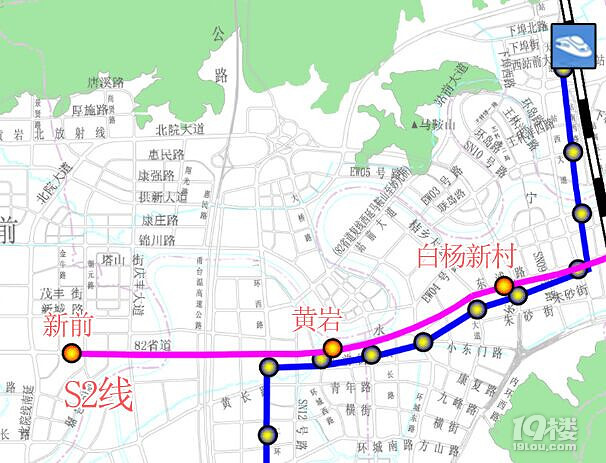 台州s3轻轨的路线图图片