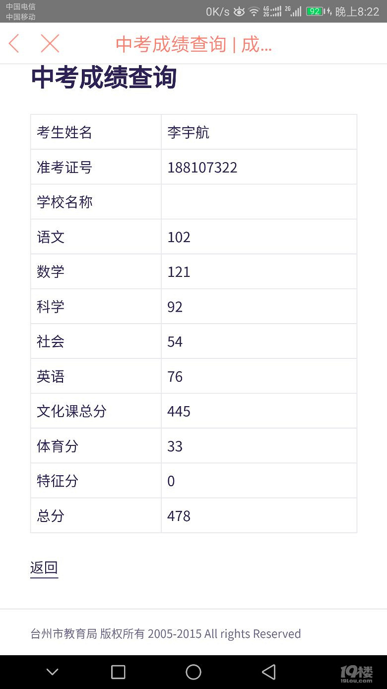 2018台州各地中考录取分数线查询、2018年台