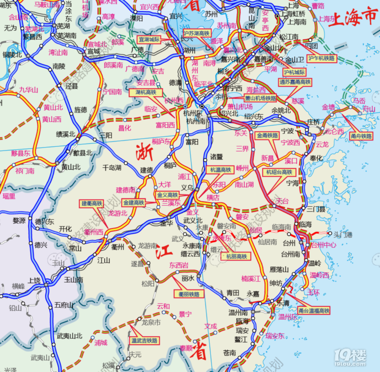 浙江2030年铁路规划图图片