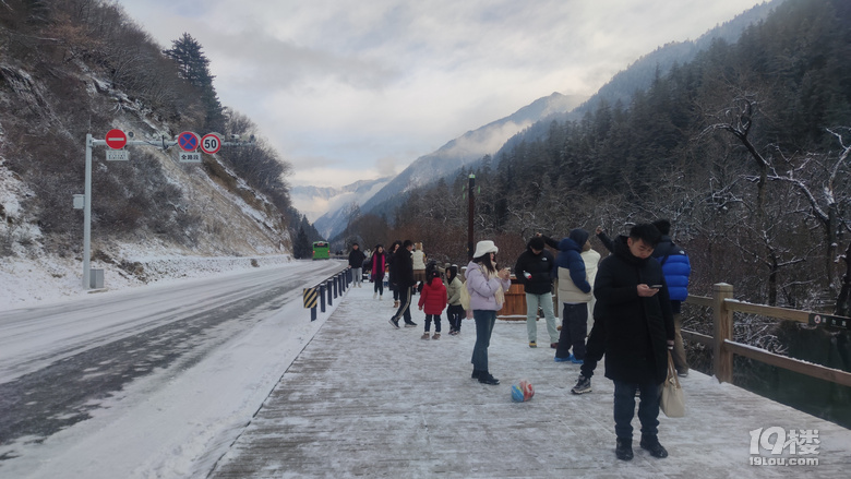 九寨沟冬日游，入住景区后后半夜大雪飘洒直至天亮结束，景区公交