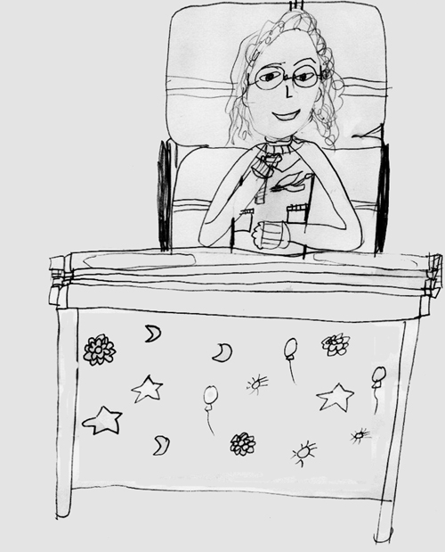 前天,嘉禾在妈妈办公室玩,妈妈在办公,嘉禾坐在对面,画